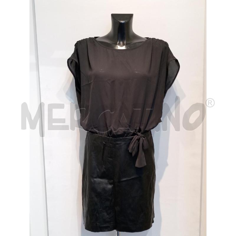 VESTITO DONNA PATRIZIA PEPE NERO SMANICATO CON ECOPELLE | Mercatino dell'Usato Moncalieri bengasi 1