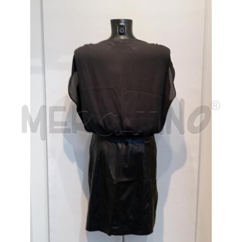 VESTITO DONNA PATRIZIA PEPE NERO SMANICATO CON ECOPELLE | Mercatino dell'Usato Moncalieri bengasi 2