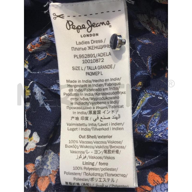VESTITO DONNA PEPE JEANS BLU CON FIORI  | Mercatino dell'Usato Moncalieri bengasi 4