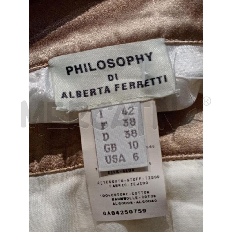 VESTITO DONNA PHILOSOPHY BY ALBERTA FERRETTI PANNA INSERTI MARRONI | Mercatino dell'Usato Moncalieri bengasi 5