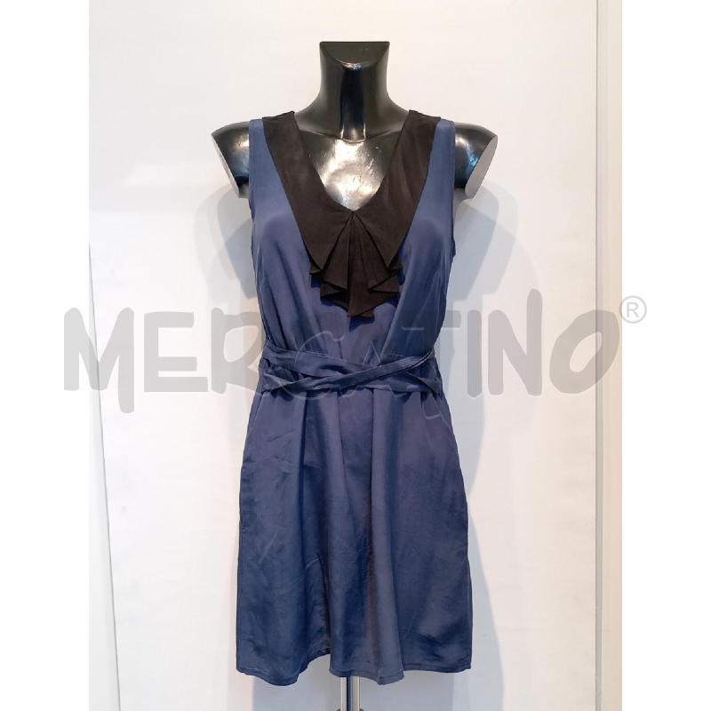 VESTITO DONNA PINKO BLU COLLETTO NERO SETA | Mercatino dell'Usato Moncalieri bengasi 1
