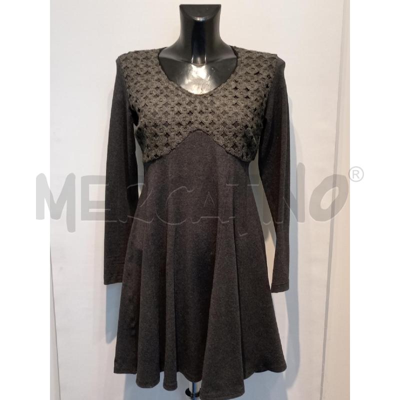 VESTITO DONNA PINKO GRIGIO CON LAVORAZIONE TRAFORATA DAVANTI | Mercatino dell'Usato Moncalieri bengasi 1