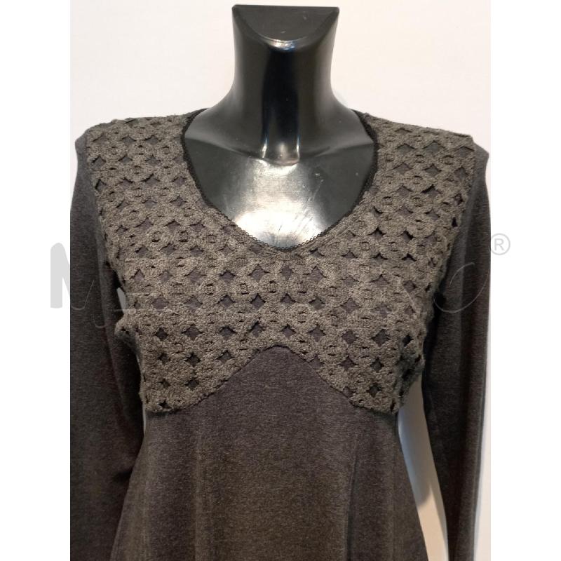 VESTITO DONNA PINKO GRIGIO CON LAVORAZIONE TRAFORATA DAVANTI | Mercatino dell'Usato Moncalieri bengasi 3