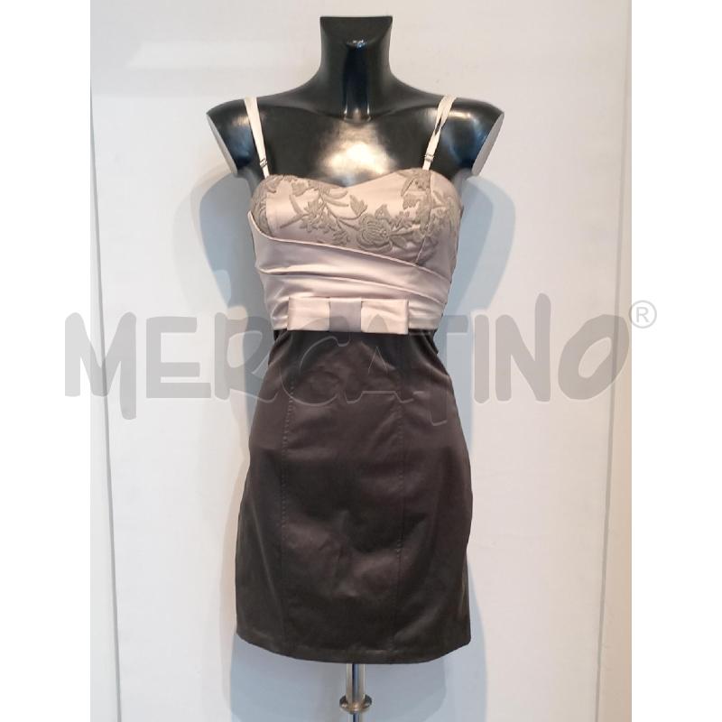 VESTITO DONNA RINASCIMENTO BEIGE MARRONE CON INSERTO PIZZO | Mercatino dell'Usato Moncalieri bengasi 1