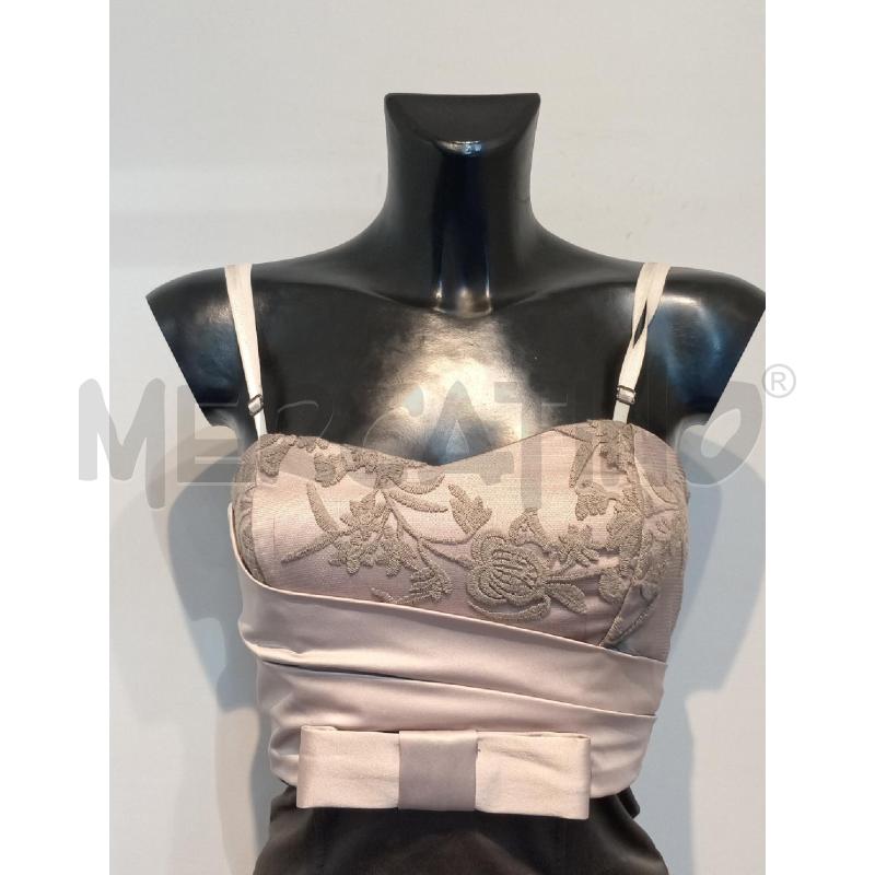VESTITO DONNA RINASCIMENTO BEIGE MARRONE CON INSERTO PIZZO | Mercatino dell'Usato Moncalieri bengasi 4