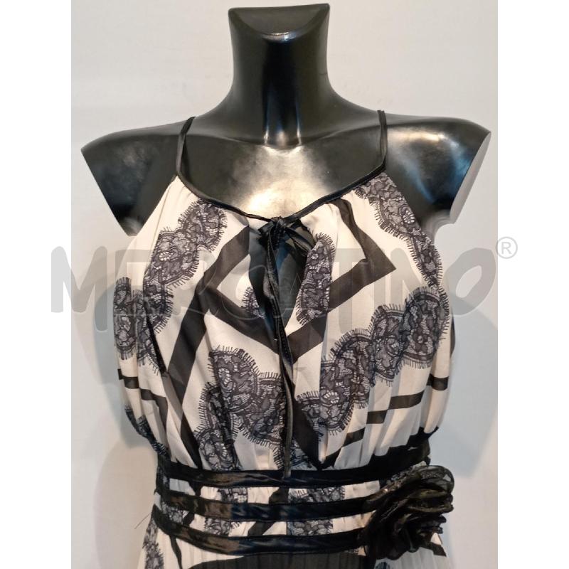 VESTITO DONNA RINASCIMENTO NERO BEIGE CON SPILLA ROSA NERA | Mercatino dell'Usato Moncalieri bengasi 4