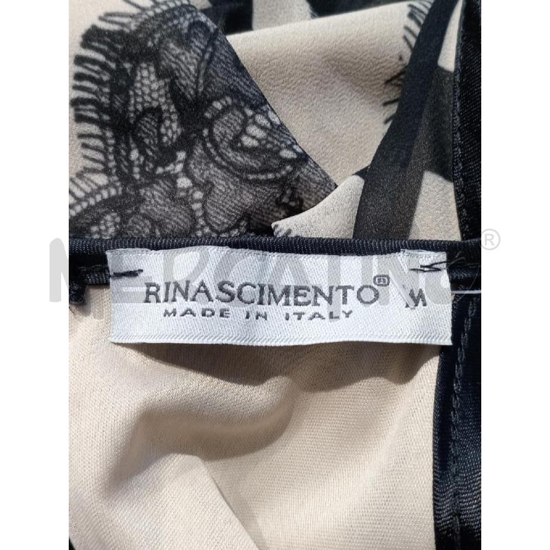 VESTITO DONNA RINASCIMENTO NERO BEIGE CON SPILLA ROSA NERA | Mercatino dell'Usato Moncalieri bengasi 5