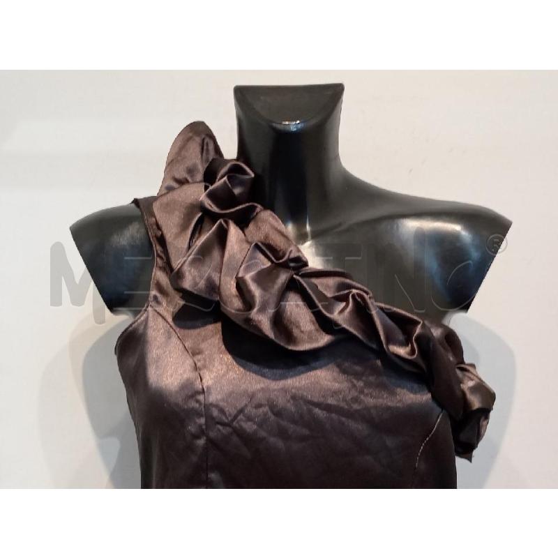 VESTITO DONNA RINASCIMENTO NERO MONOSPALLA CON ARRICCIATURA RASO | Mercatino dell'Usato Moncalieri bengasi 4