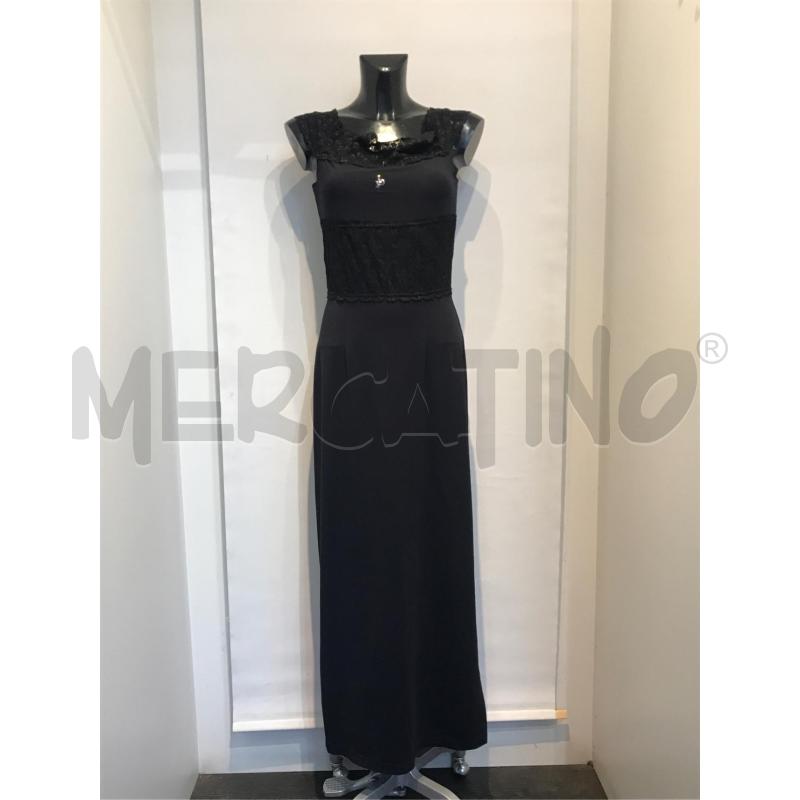 VESTITO DONNA ROCCO BAROCCO NERO LUNGO CON INSERTI PIZZO | Mercatino dell'Usato Moncalieri bengasi 1