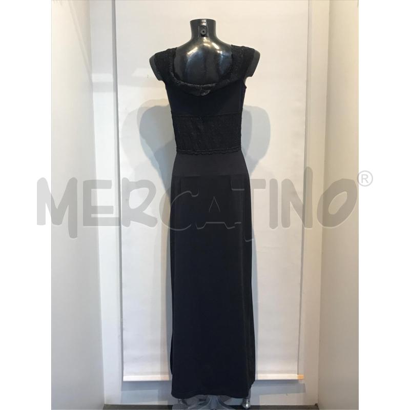 VESTITO DONNA ROCCO BAROCCO NERO LUNGO CON INSERTI PIZZO | Mercatino dell'Usato Moncalieri bengasi 2