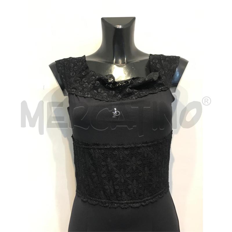 VESTITO DONNA ROCCO BAROCCO NERO LUNGO CON INSERTI PIZZO | Mercatino dell'Usato Moncalieri bengasi 3