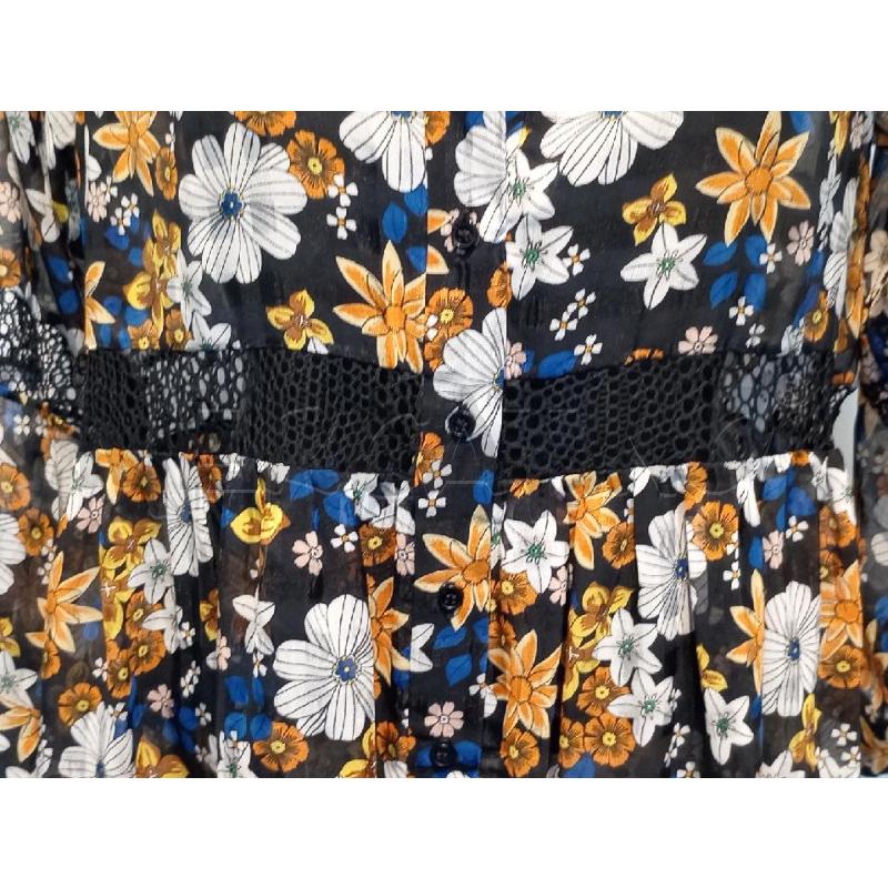 VESTITO DONNA SANDRO PARIS NERO FIORI CON BORDO PIZZO | Mercatino dell'Usato Moncalieri bengasi 3