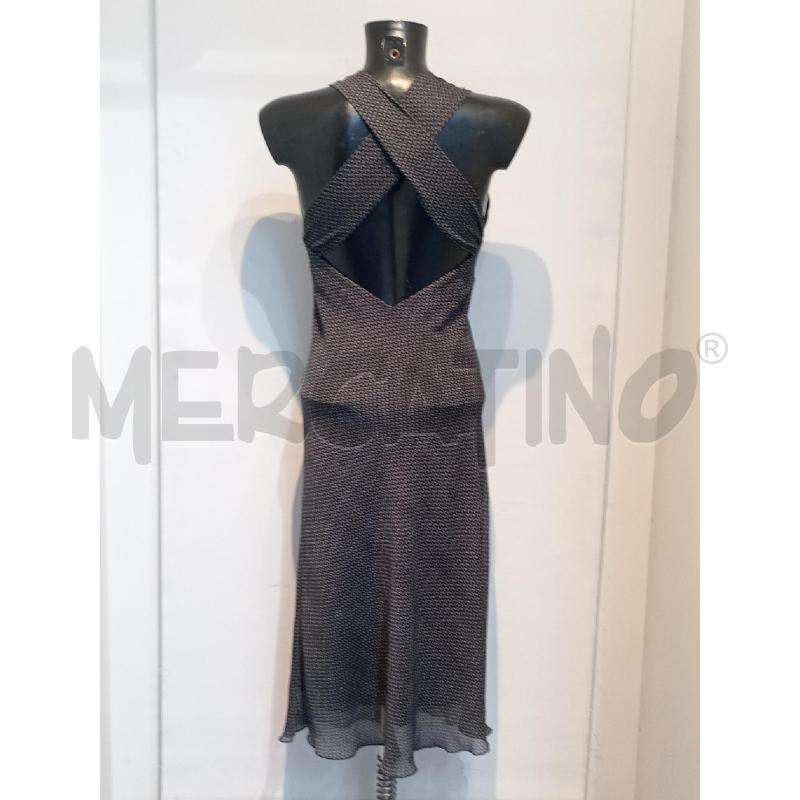 VESTITO DONNA SASH NERO CON INSERTI BIANCHI | Mercatino dell'Usato Moncalieri bengasi 2