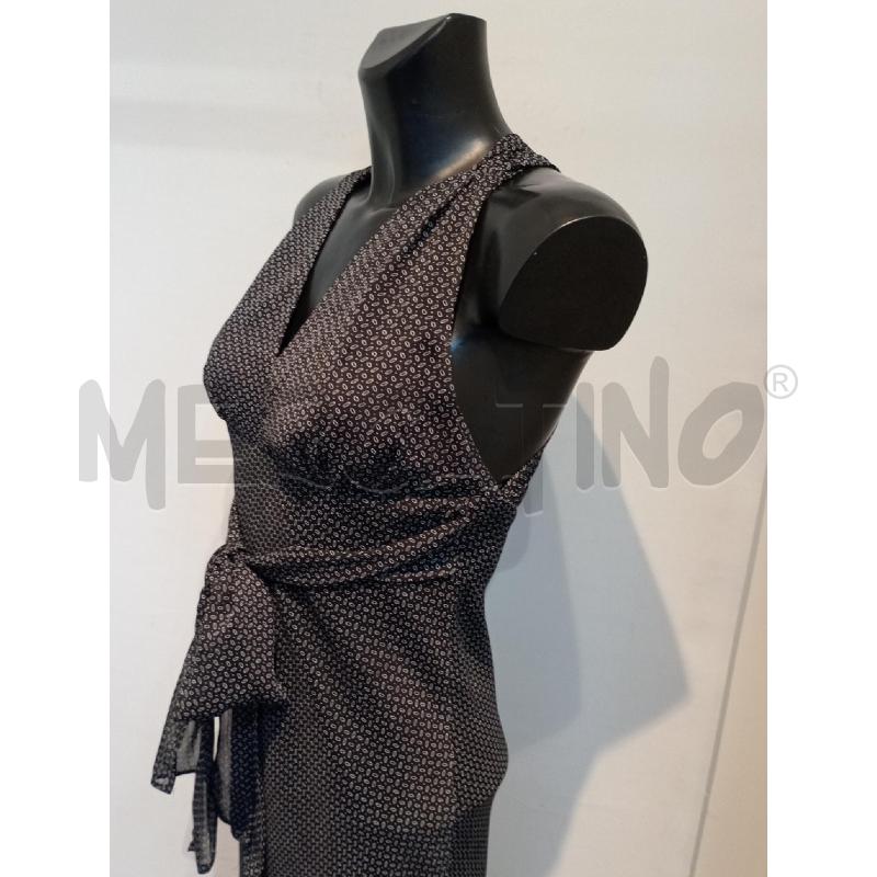 VESTITO DONNA SASH NERO CON INSERTI BIANCHI | Mercatino dell'Usato Moncalieri bengasi 3