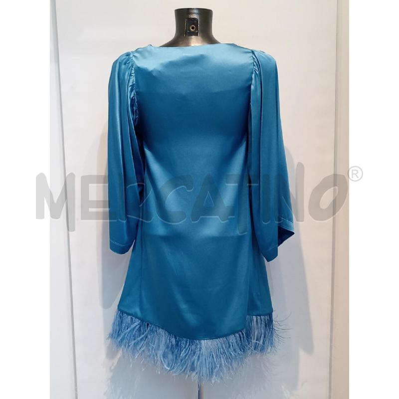VESTITO DONNA SEMICOUTURE AZZURRO CON PIUME FONDO | Mercatino dell'Usato Moncalieri bengasi 2