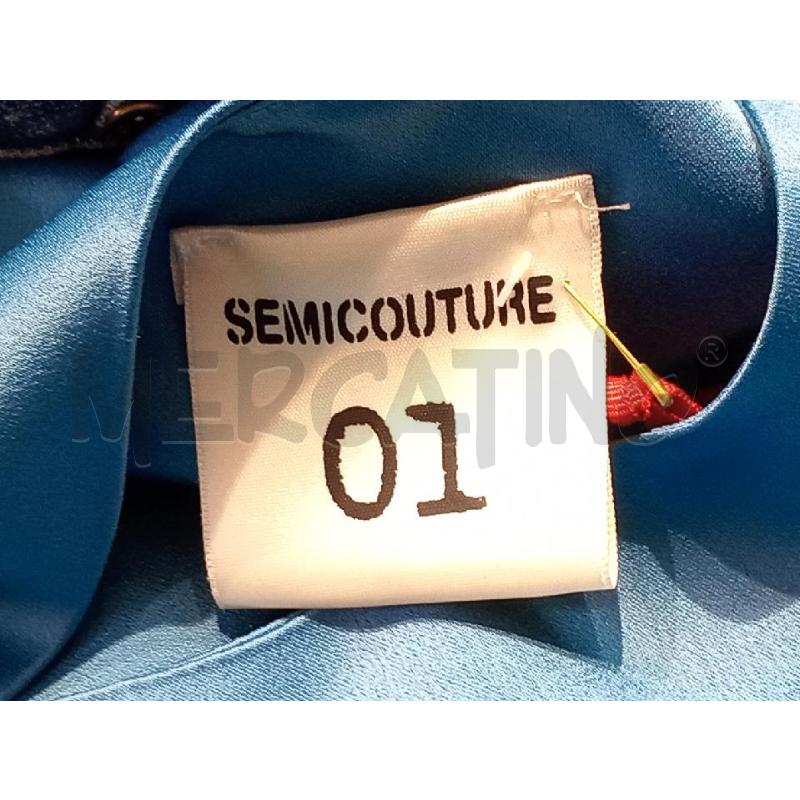 VESTITO DONNA SEMICOUTURE AZZURRO CON PIUME FONDO | Mercatino dell'Usato Moncalieri bengasi 5