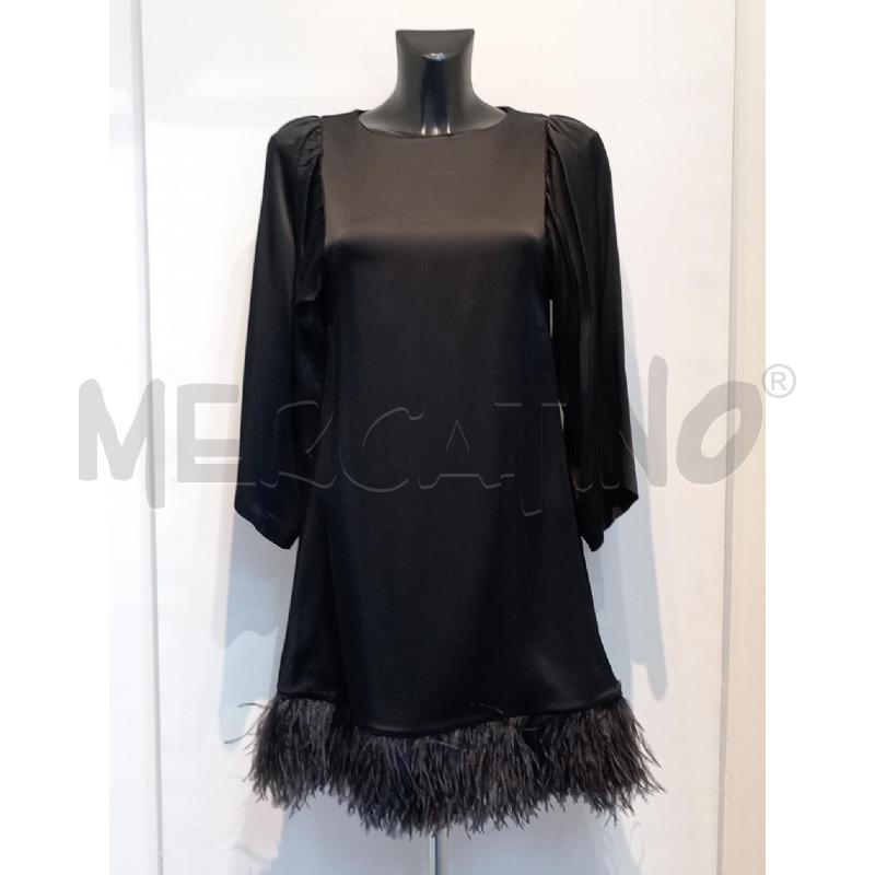 VESTITO DONNA SEMICOUTURE NERO CON PIUME | Mercatino dell'Usato Moncalieri bengasi 1