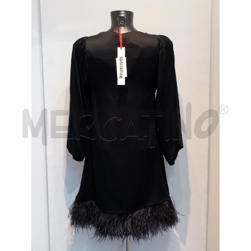 VESTITO DONNA SEMICOUTURE NERO CON PIUME | Mercatino dell'Usato Moncalieri bengasi 2