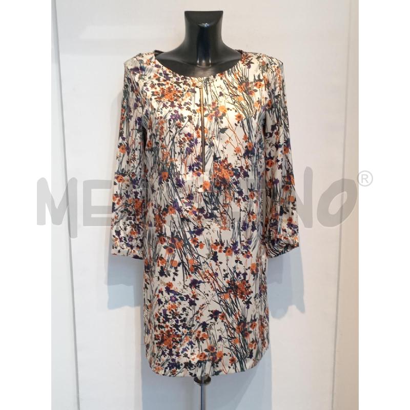 VESTITO DONNA SINEQUANONE BEIOGE CON FIORI LILLA ARANCIO | Mercatino dell'Usato Moncalieri bengasi 1