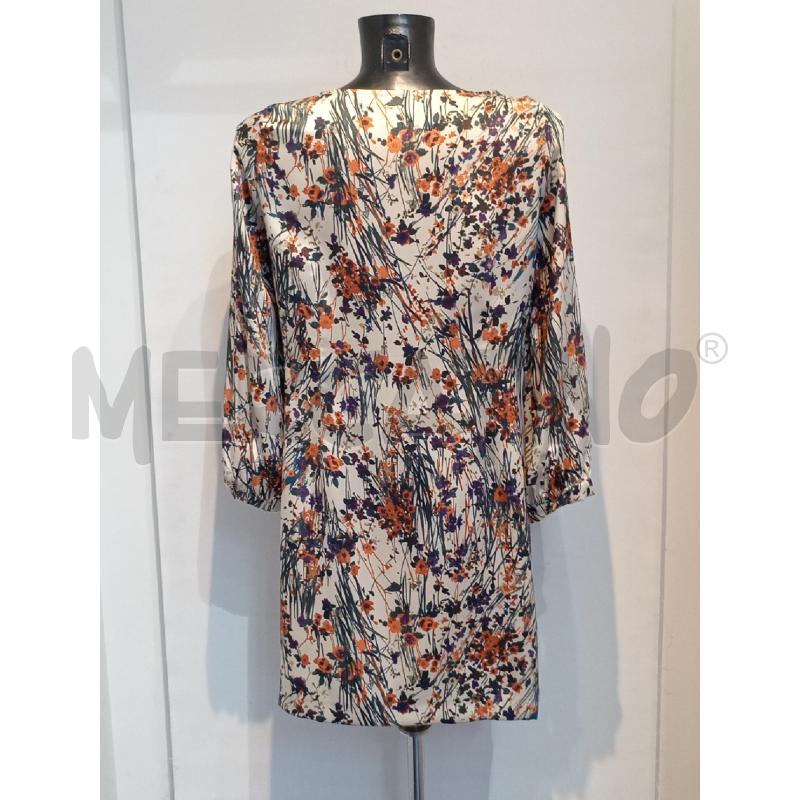 VESTITO DONNA SINEQUANONE BEIOGE CON FIORI LILLA ARANCIO | Mercatino dell'Usato Moncalieri bengasi 2