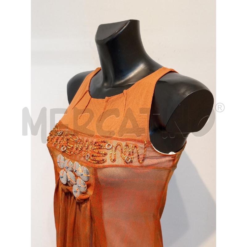 VESTITO DONNA SONIA FORTUNA MARRONE VOILE CON PARTICOLARE CERCHI DAVANTI | Mercatino dell'Usato Moncalieri bengasi 3