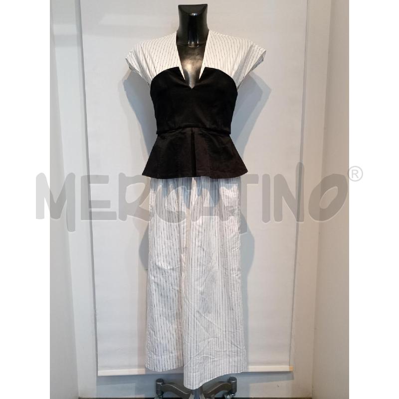 VESTITO DONNA TELA BIANCO NERO RIGHE | Mercatino dell'Usato Moncalieri bengasi 1
