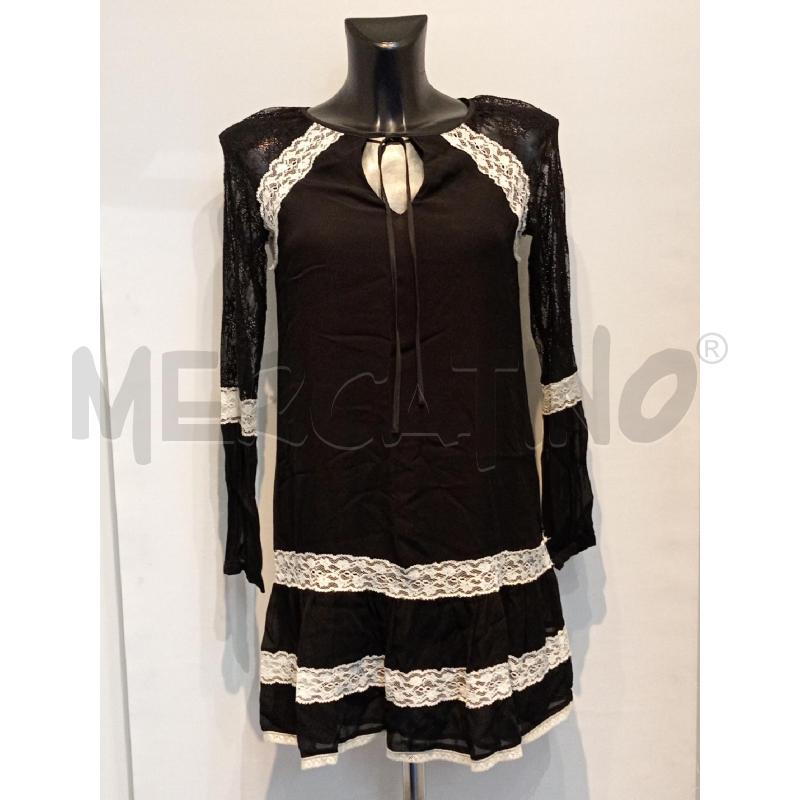 VESTITO DONNA TWINSET NERO MANICA PIZZO DETTAGLI PIZZO BIANCO  | Mercatino dell'Usato Moncalieri bengasi 1