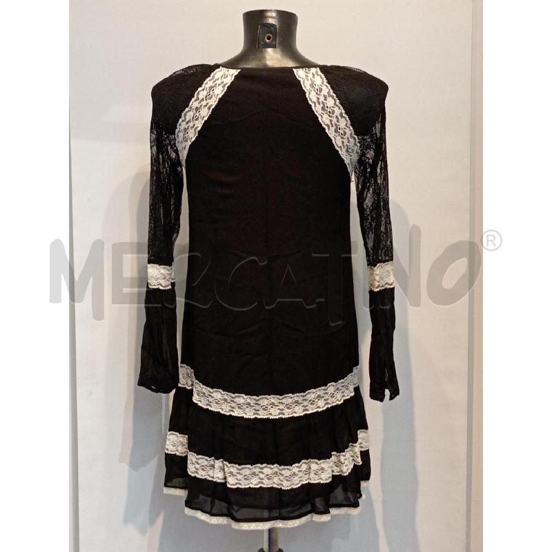 VESTITO DONNA TWINSET NERO MANICA PIZZO DETTAGLI PIZZO BIANCO  | Mercatino dell'Usato Moncalieri bengasi 2