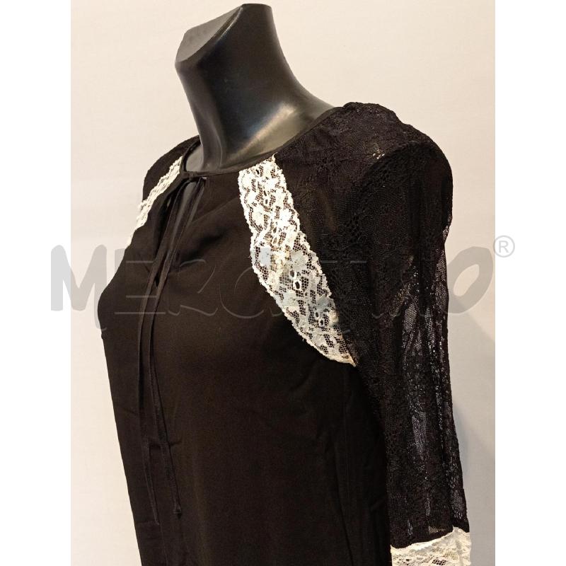 VESTITO DONNA TWINSET NERO MANICA PIZZO DETTAGLI PIZZO BIANCO  | Mercatino dell'Usato Moncalieri bengasi 3