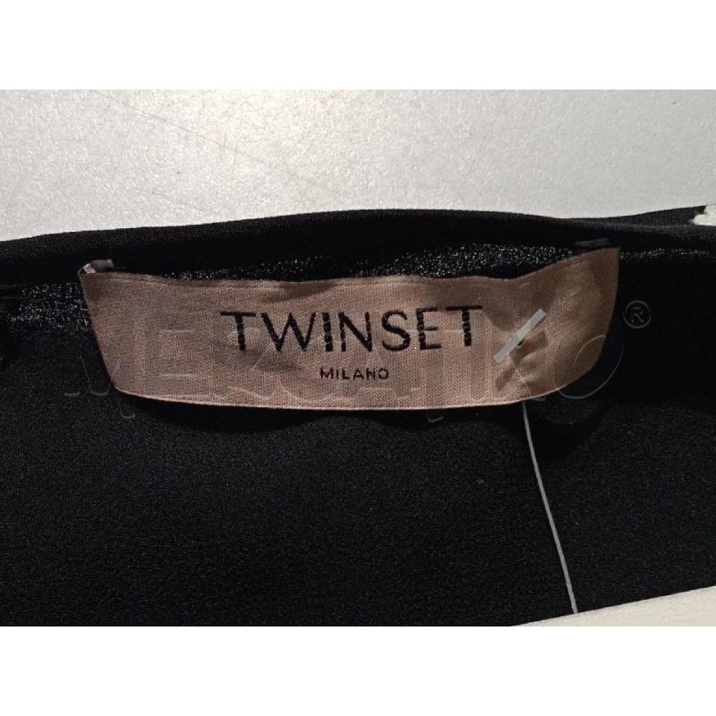 VESTITO DONNA TWINSET NERO MANICA PIZZO DETTAGLI PIZZO BIANCO  | Mercatino dell'Usato Moncalieri bengasi 5