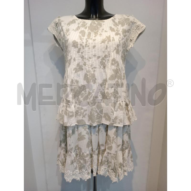 VESTITO DONNA TWIN SET BIANCO FIORI VERDE SALVIA | Mercatino dell'Usato Moncalieri bengasi 1