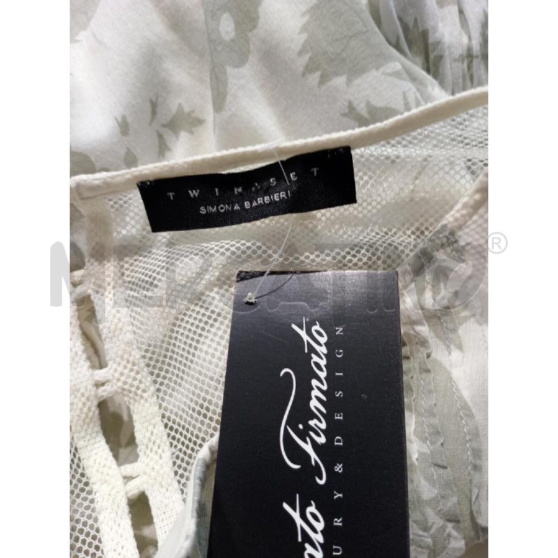 VESTITO DONNA TWIN SET BIANCO FIORI VERDE SALVIA | Mercatino dell'Usato Moncalieri bengasi 5