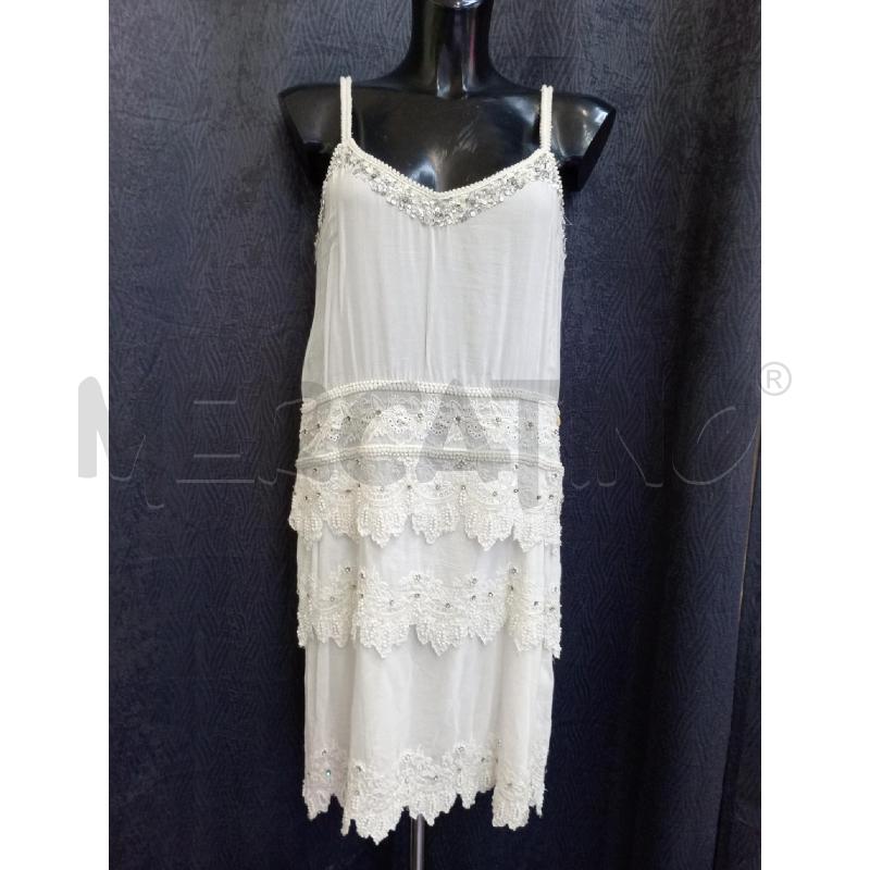 VESTITO DONNA TWIN SET BIANCO INSERTI PERLINE E PAILLETTES | Mercatino dell'Usato Moncalieri bengasi 1