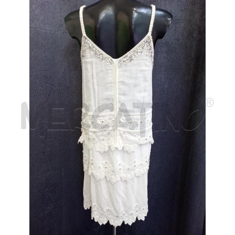VESTITO DONNA TWIN SET BIANCO INSERTI PERLINE E PAILLETTES | Mercatino dell'Usato Moncalieri bengasi 2