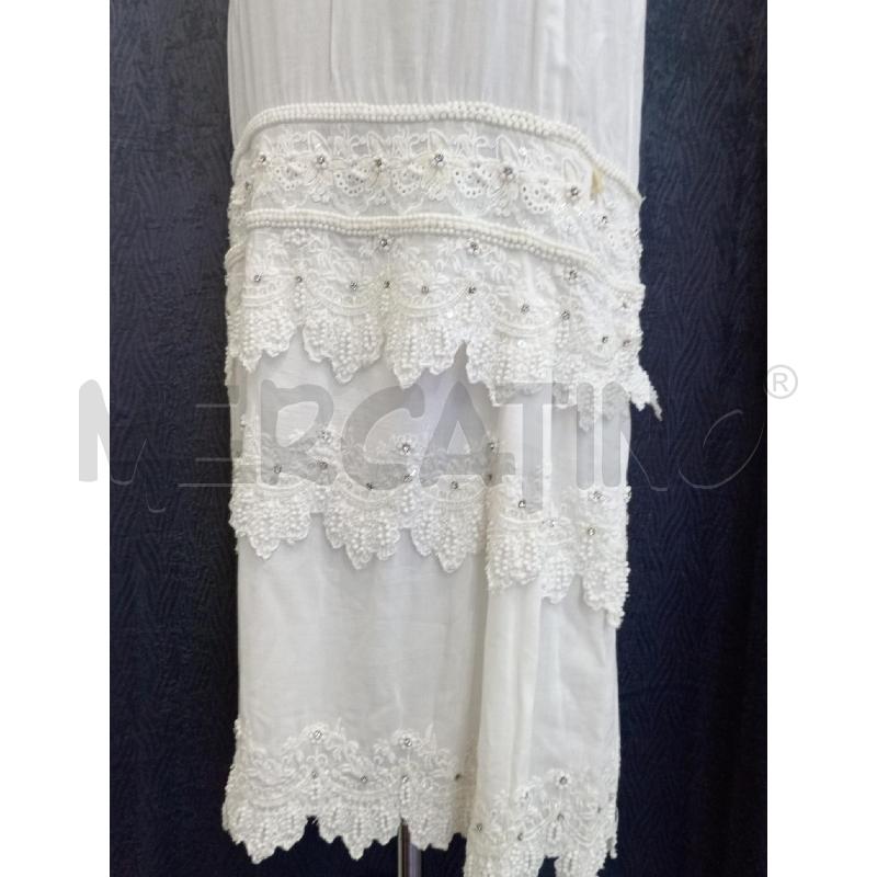 VESTITO DONNA TWIN SET BIANCO INSERTI PERLINE E PAILLETTES | Mercatino dell'Usato Moncalieri bengasi 4