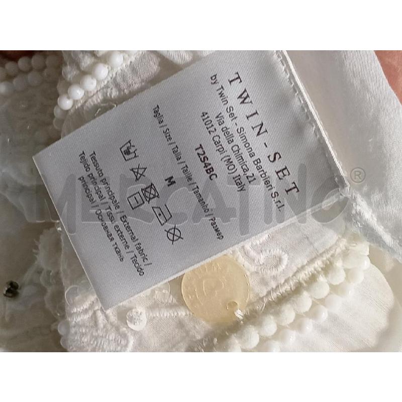 VESTITO DONNA TWIN SET BIANCO INSERTI PERLINE E PAILLETTES | Mercatino dell'Usato Moncalieri bengasi 5