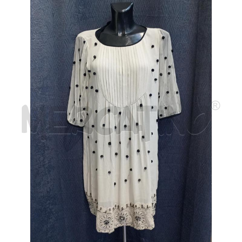 VESTITO DONNA TWIN SET GRIGIO POIS NERO INSERTI PERLINE | Mercatino dell'Usato Moncalieri bengasi 1
