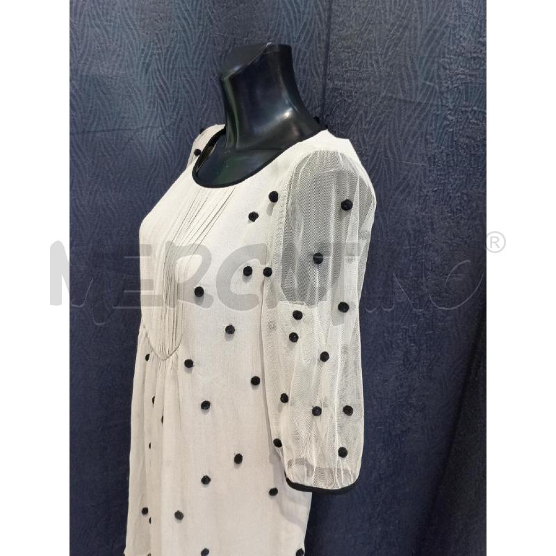 VESTITO DONNA TWIN SET GRIGIO POIS NERO INSERTI PERLINE | Mercatino dell'Usato Moncalieri bengasi 4