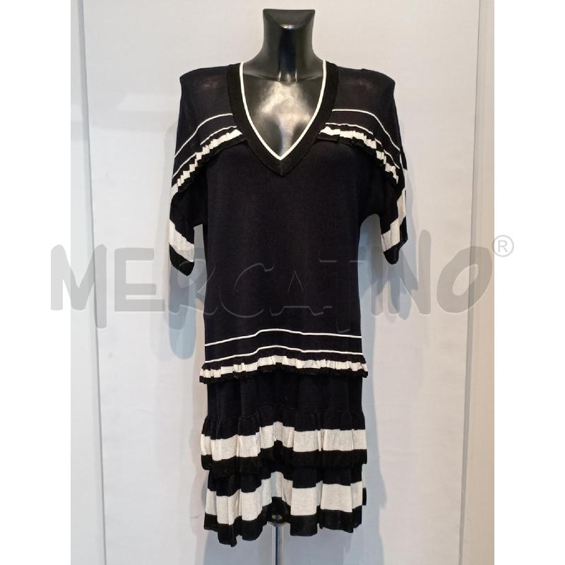 VESTITO DONNA TWIN SET NERO BIANCO CON VOILANT | Mercatino dell'Usato Moncalieri bengasi 1