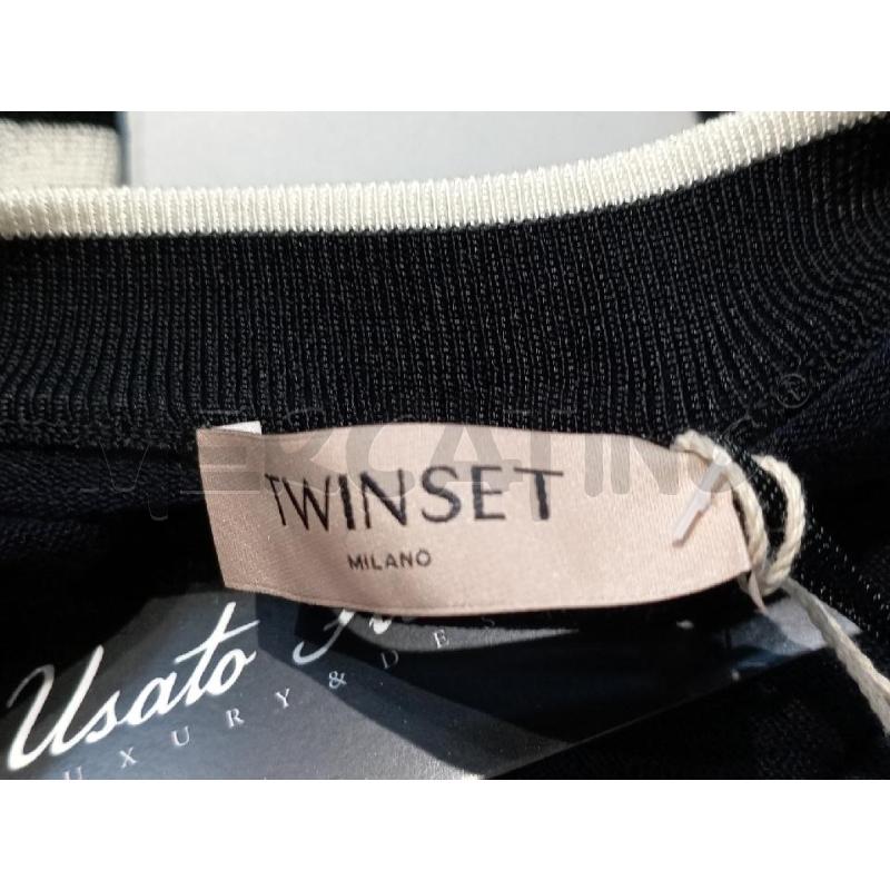 VESTITO DONNA TWIN SET NERO BIANCO CON VOILANT | Mercatino dell'Usato Moncalieri bengasi 5