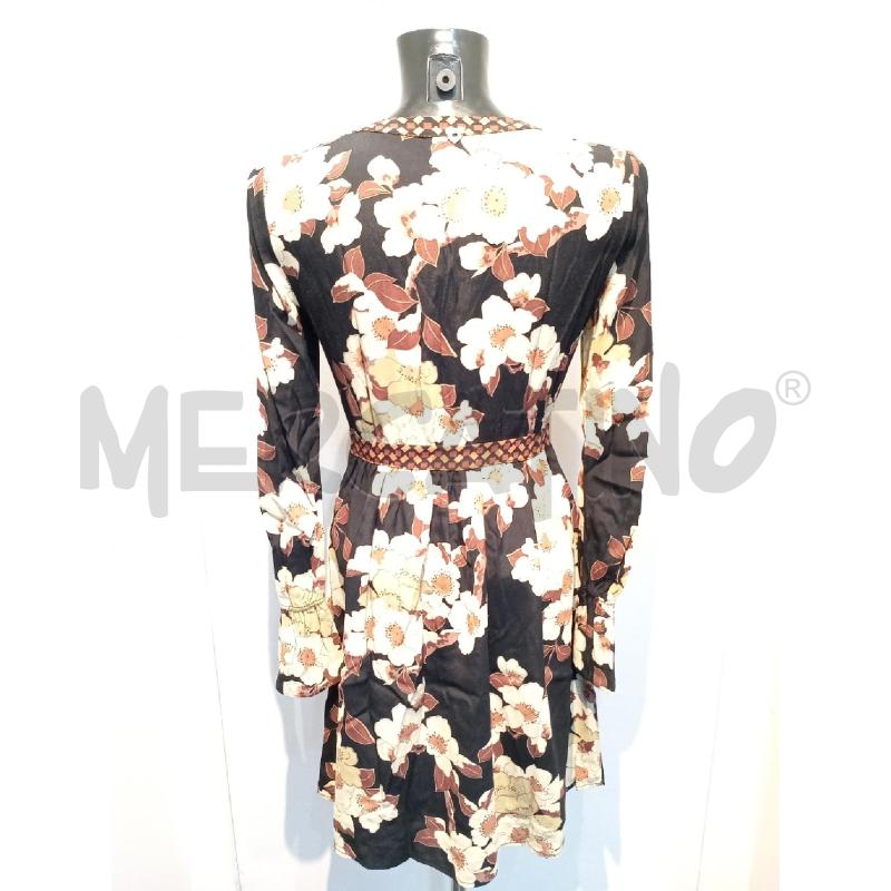 VESTITO DONNA TWIN SET NERO FIORI MARRONI SCOLLO V | Mercatino dell'Usato Moncalieri bengasi 2