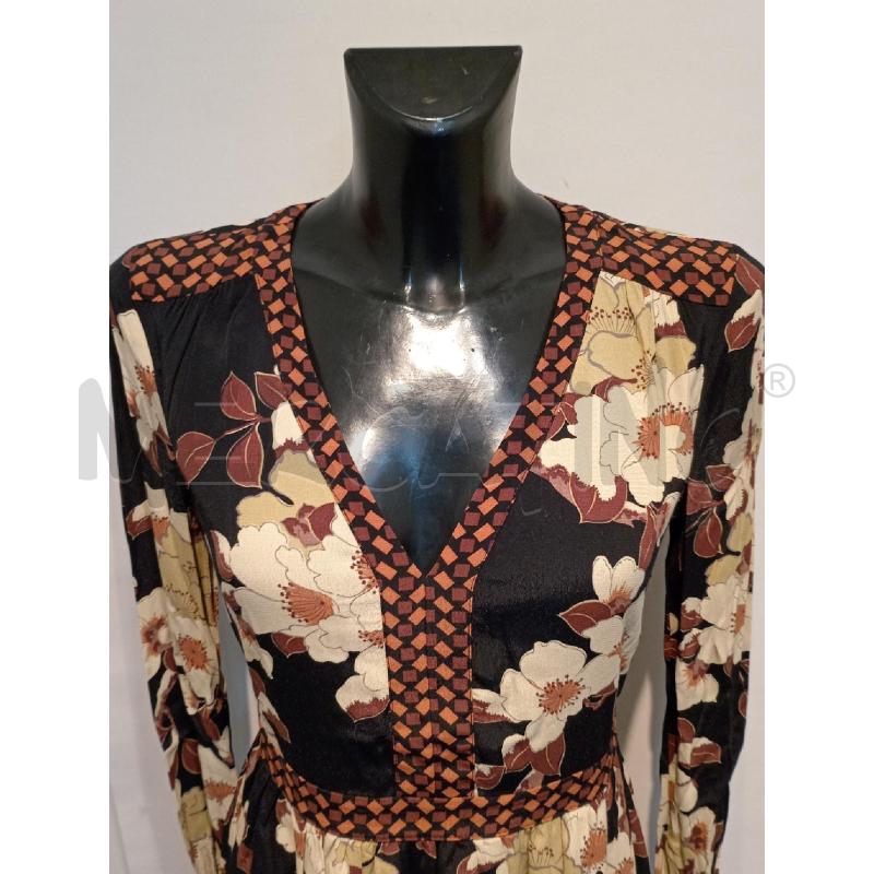 VESTITO DONNA TWIN SET NERO FIORI MARRONI SCOLLO V | Mercatino dell'Usato Moncalieri bengasi 3