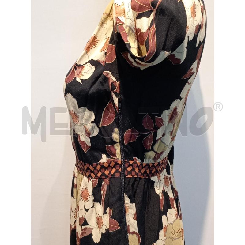 VESTITO DONNA TWIN SET NERO FIORI MARRONI SCOLLO V | Mercatino dell'Usato Moncalieri bengasi 4