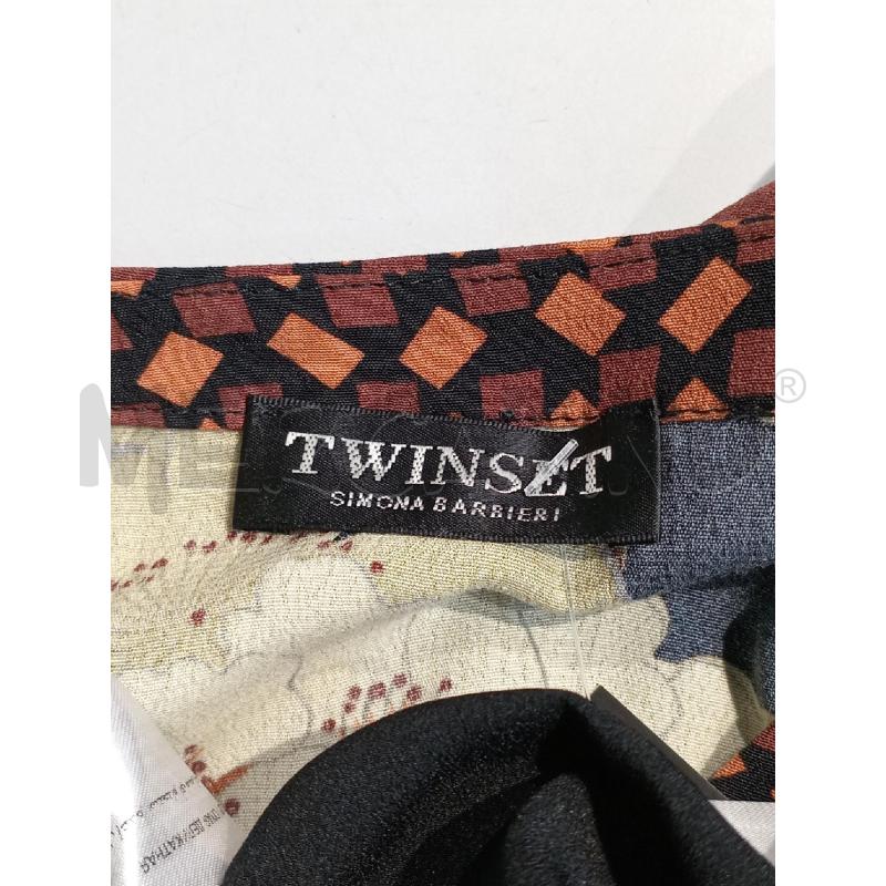 VESTITO DONNA TWIN SET NERO FIORI MARRONI SCOLLO V | Mercatino dell'Usato Moncalieri bengasi 5