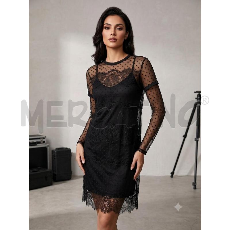 VESTITO DONNA TWIN SET NERO PIZZO CON SOTTOVESTE | Mercatino dell'Usato Moncalieri bengasi 1