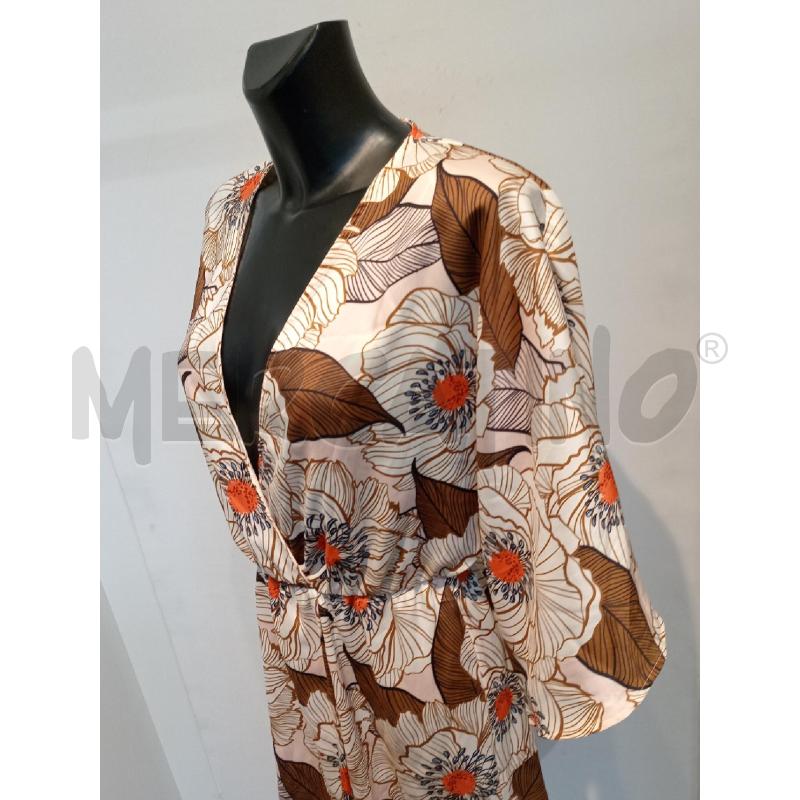 VESTITO DONNA VICOLO BEIGE FIORI SCOLLO V | Mercatino dell'Usato Moncalieri bengasi 3