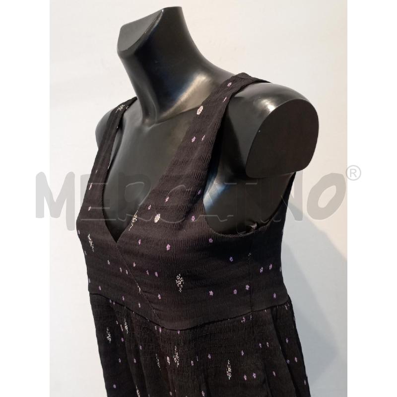 VESTITO DONNA ZARA BASIC NERO CON FIORELLINI LILLA | Mercatino dell'Usato Moncalieri bengasi 3