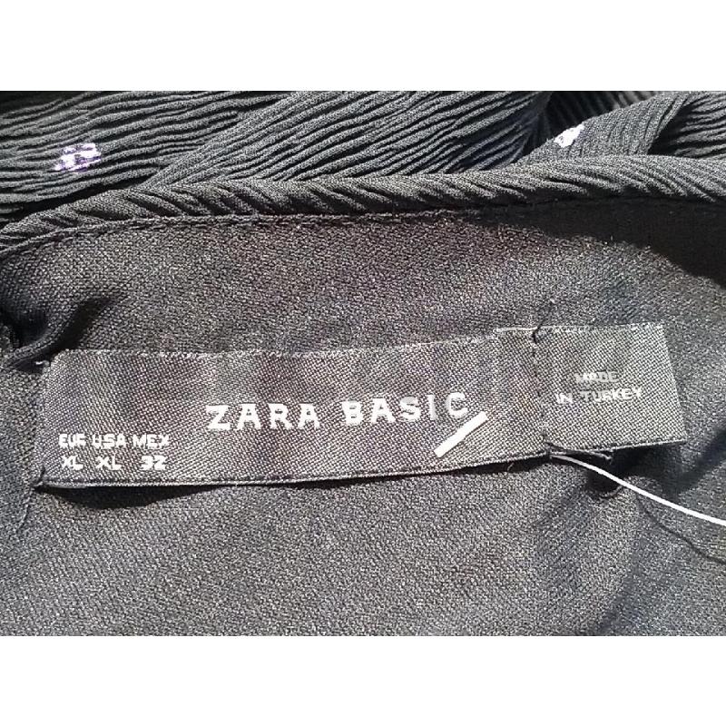VESTITO DONNA ZARA BASIC NERO CON FIORELLINI LILLA | Mercatino dell'Usato Moncalieri bengasi 5