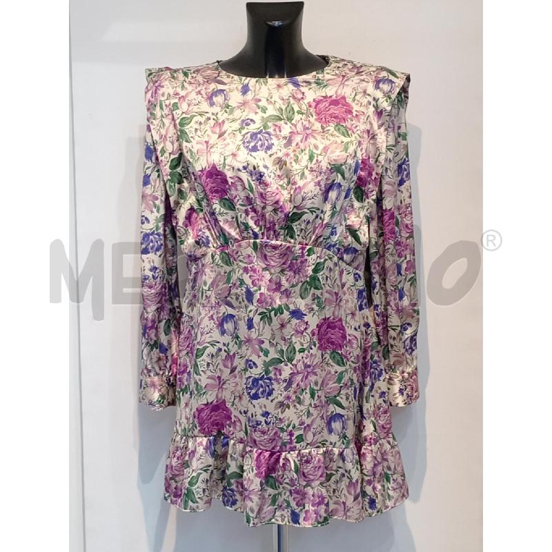 VESTITO DONNA ZARA BIANCO FIORI LILLA | Mercatino dell'Usato Moncalieri bengasi 1