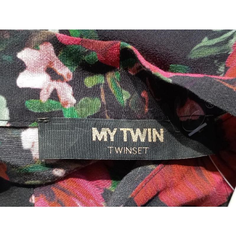 VESTITO DONNA  MY TWIN NERO CON FANTASIA FLOREALE ROSE  | Mercatino dell'Usato Moncalieri bengasi 5